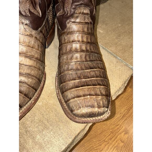 CODY JAMES MEN\'S EXOTIC CAIMAN WESTERN Cowboy BOOTS Brown 13D BBE4521-01 main image 6